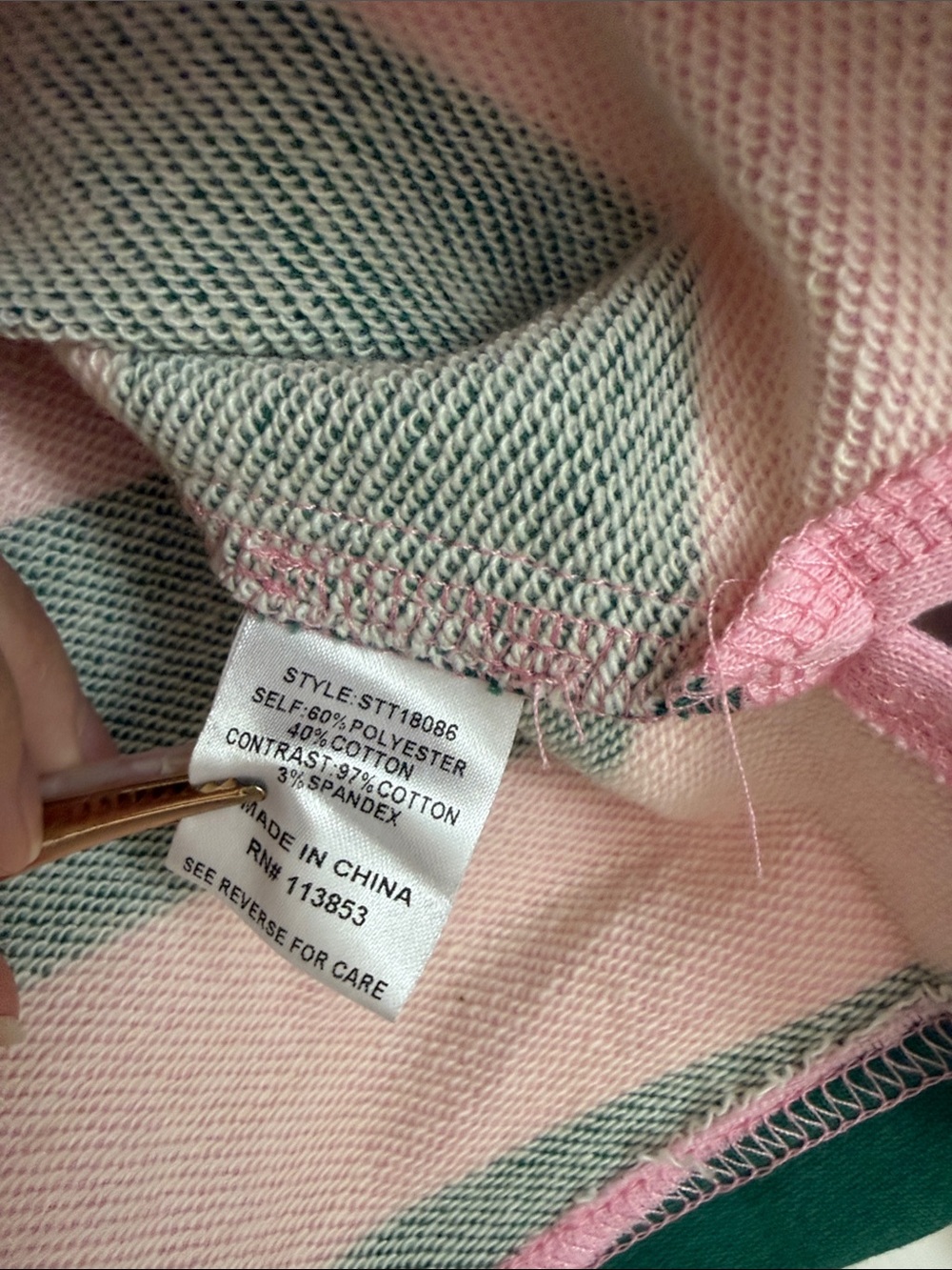 Avara Pink & Green Striped Rugby Polo - Picture 5 of 5